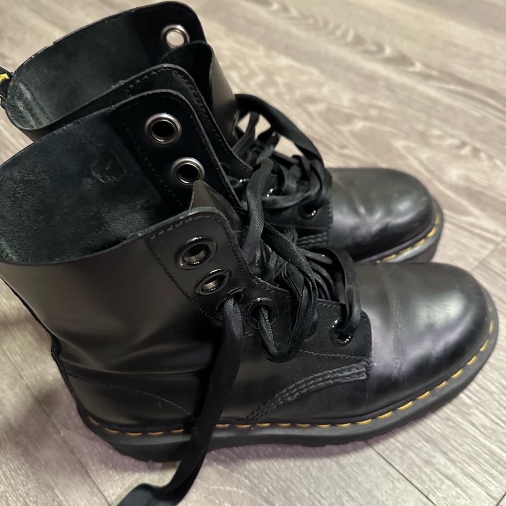 Dr Martens Molly Platform Boots, with ribbon laces